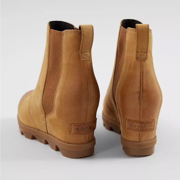 Sorel Joan Of Arctic Leather Wedge Chelsea II Bootie Boot Tan Camel Size 9 - Picture 13 of 15